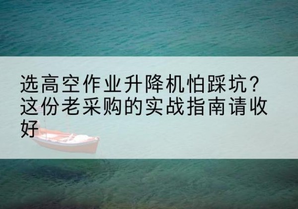 昆山高空作业升降机厂家推荐-选高空作业升降机怕踩坑？这份老采购的实战指南请收好